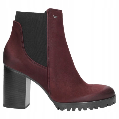 

Buty Wojas Botki damskie skóra bordowe r. 36