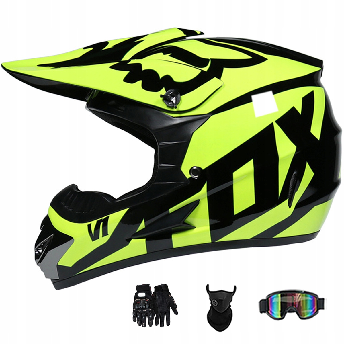 Motocyklová Přilba Lehká Enduro Quada Brýle Rukavice Maska XL