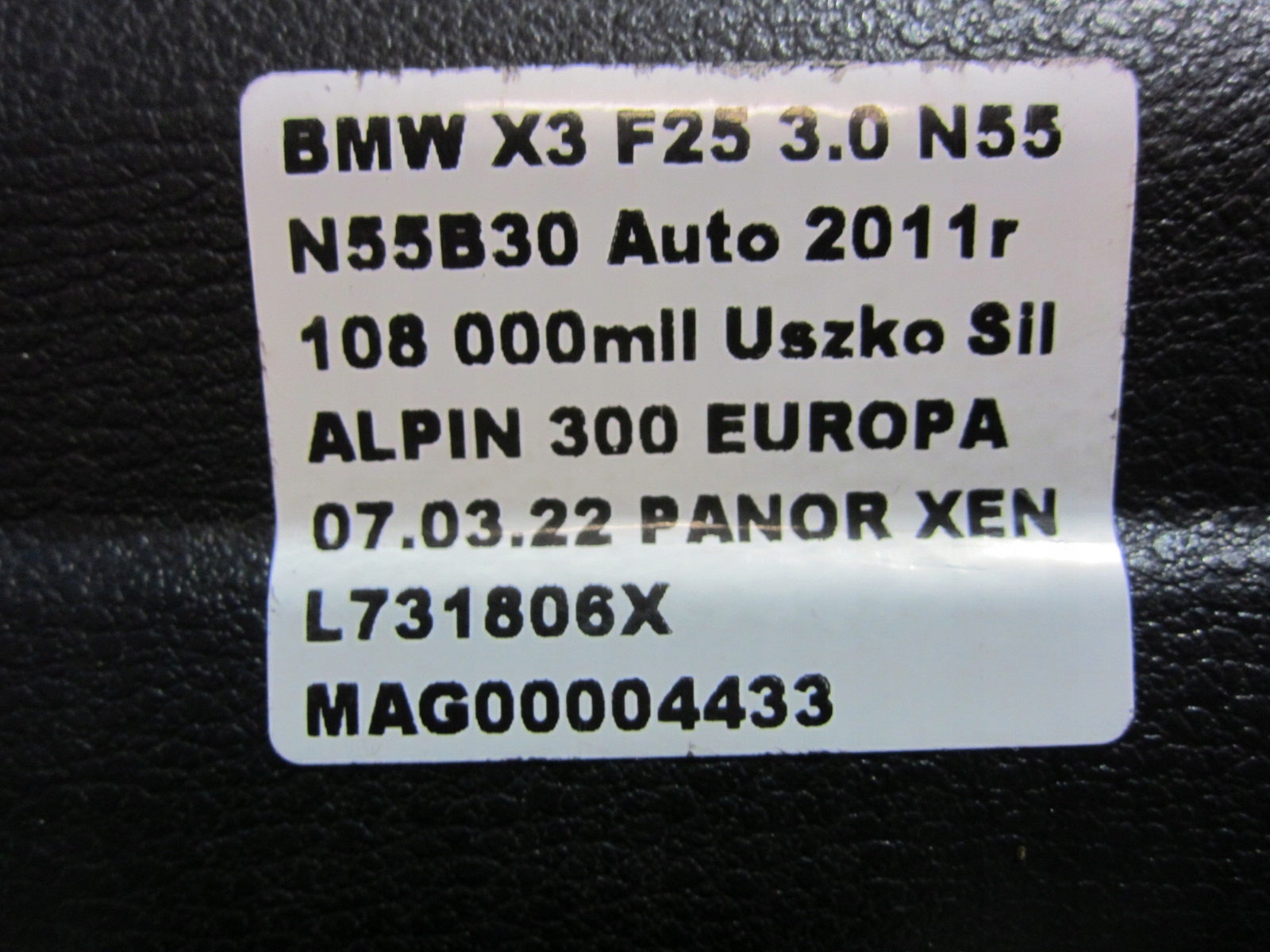 BMW X3 F25 moulding threshold front right 9175048