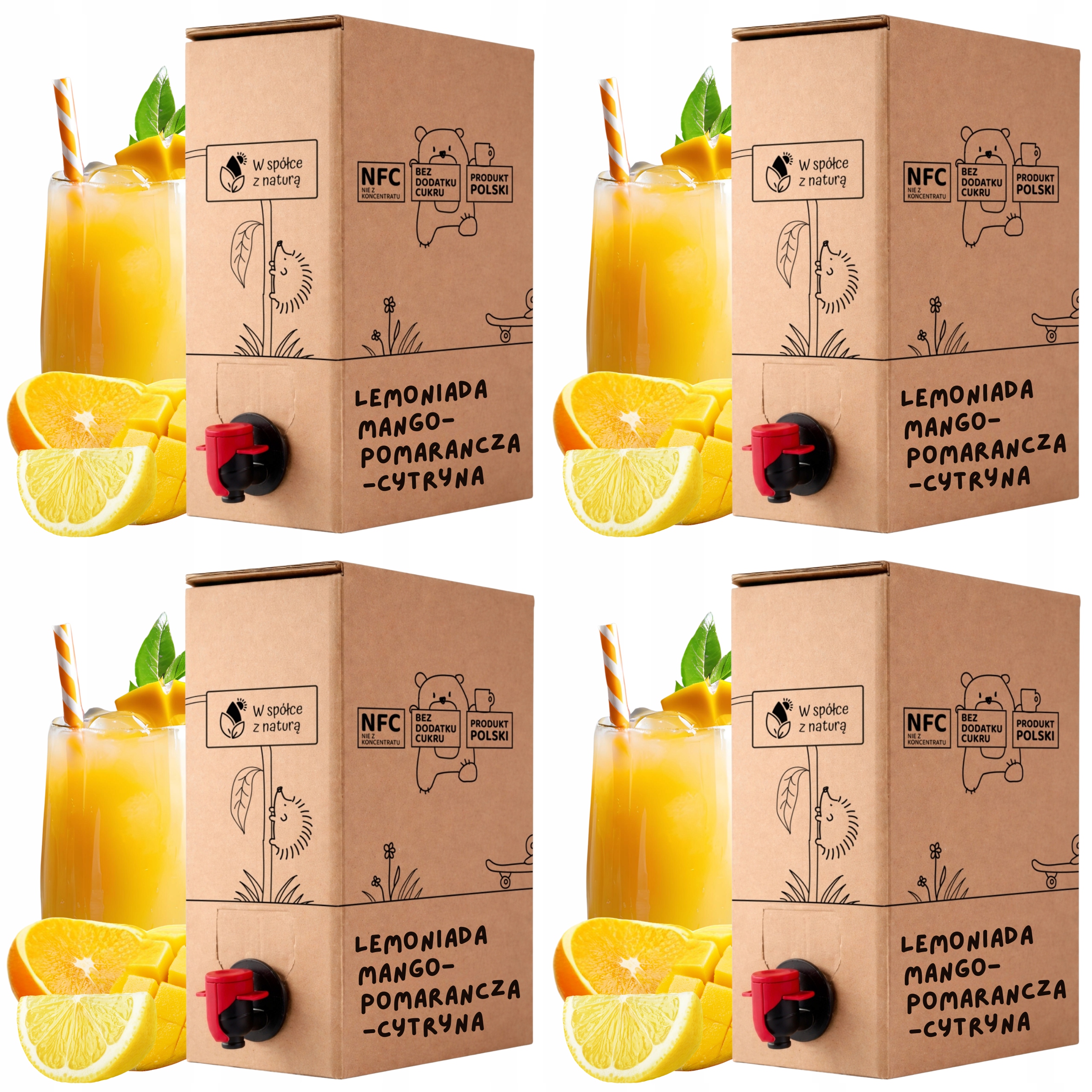 Lemoniada mango-pomarańcza-cytryna 5l z Sokiem Nfc 100% zestaw