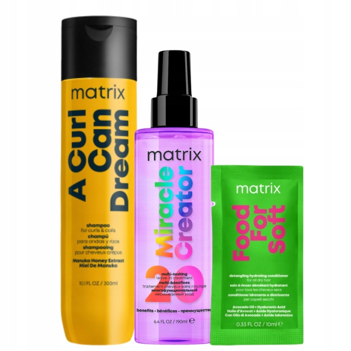 Matrix A Curl Can Dream šampon 300 ml Miracle Creator sprej 190 ml Dárek