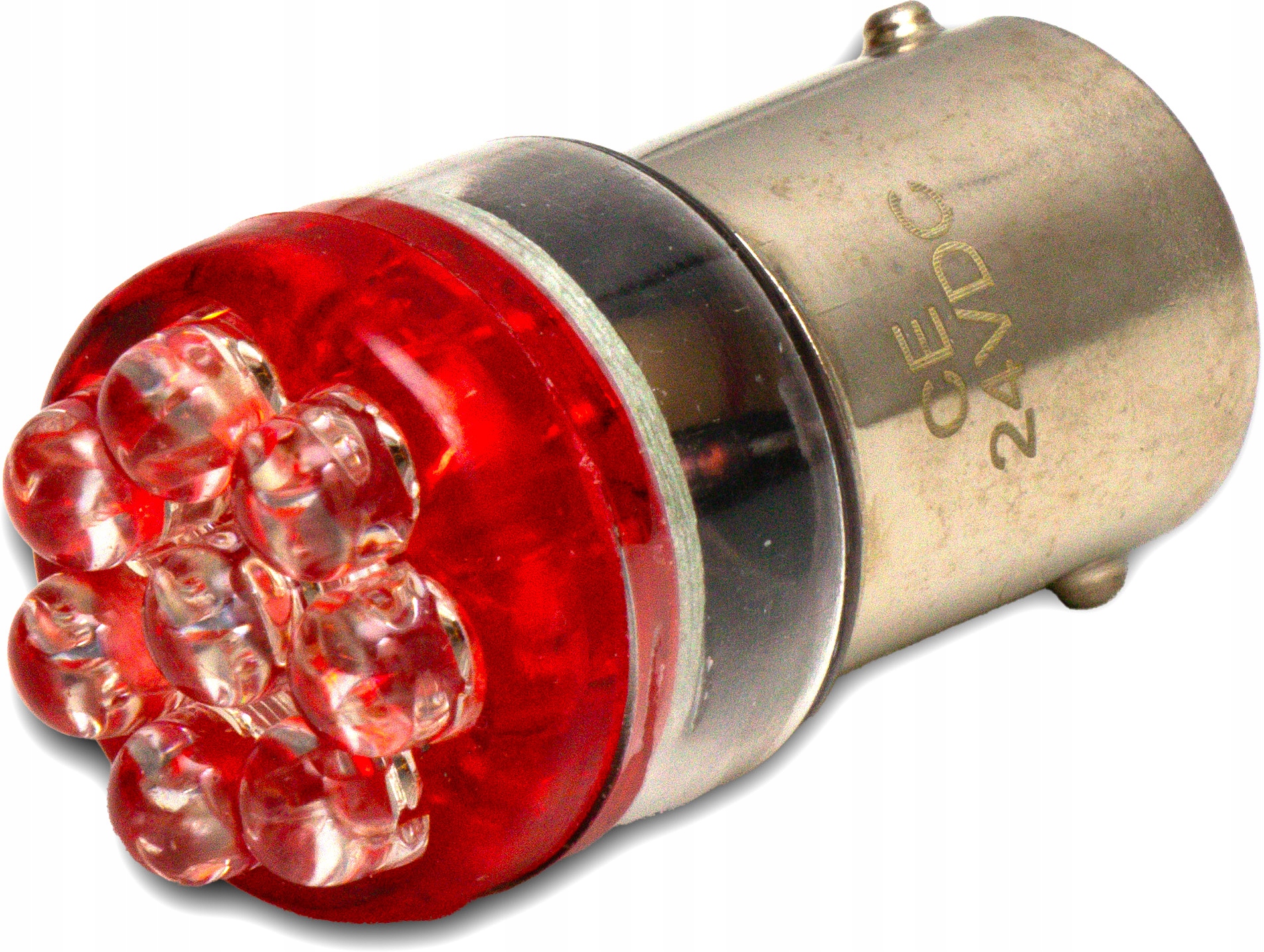 Żarówka Led Ba15S 24V Czerwona R5W R10W Czerwony