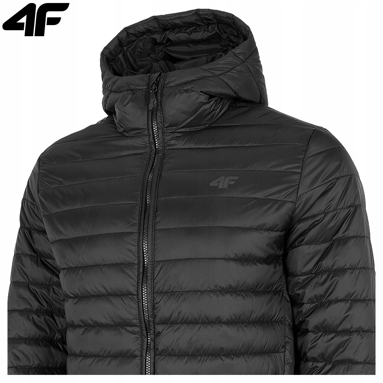 4F KURTKA MĘSKA PIKOWANA PUCHOWA PRZEJŚCIOWA r. XL Kaptur z kapturem