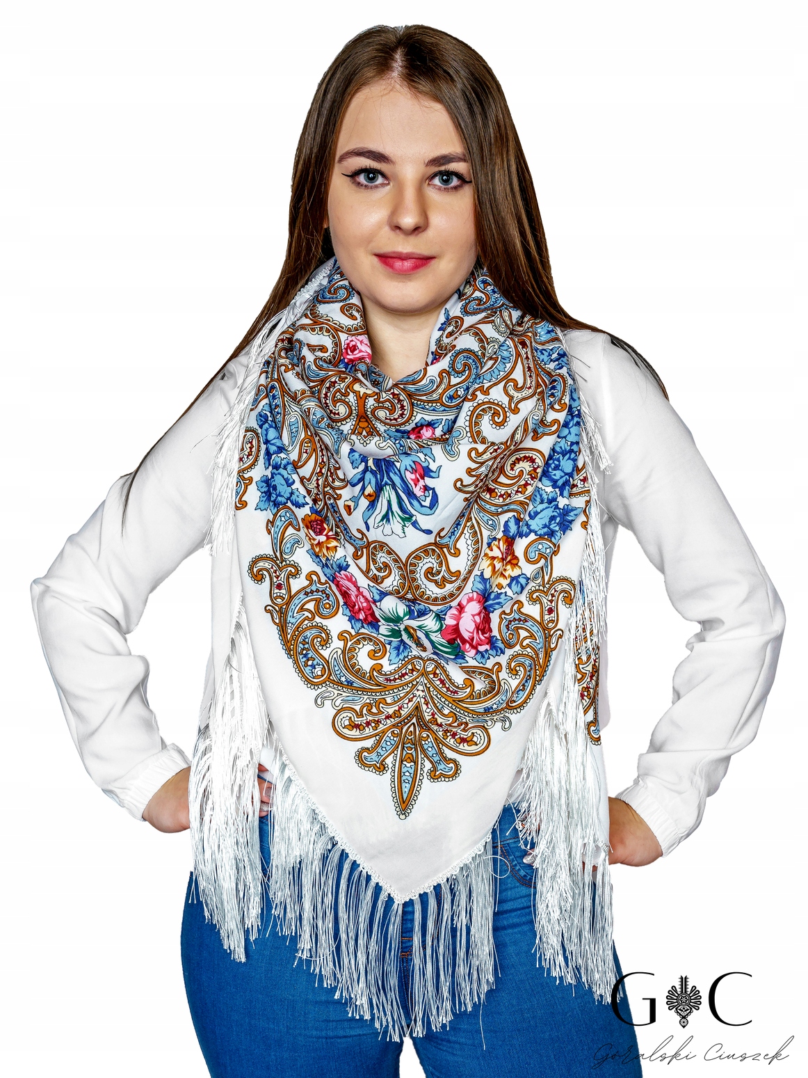 

Chusta góralska folkowa 80% wełny oraz20% wiskozy