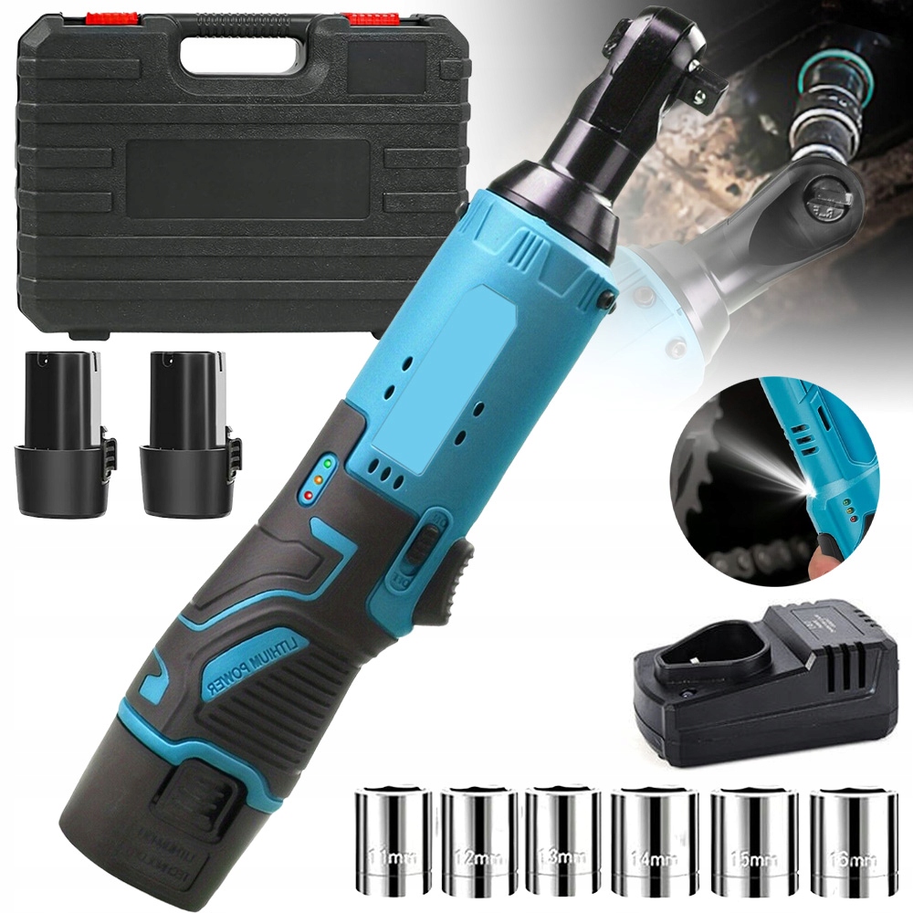 Elektrický Rázový Utahovák 12V 60NM Akumulátorový Led Pro Opravu Auta