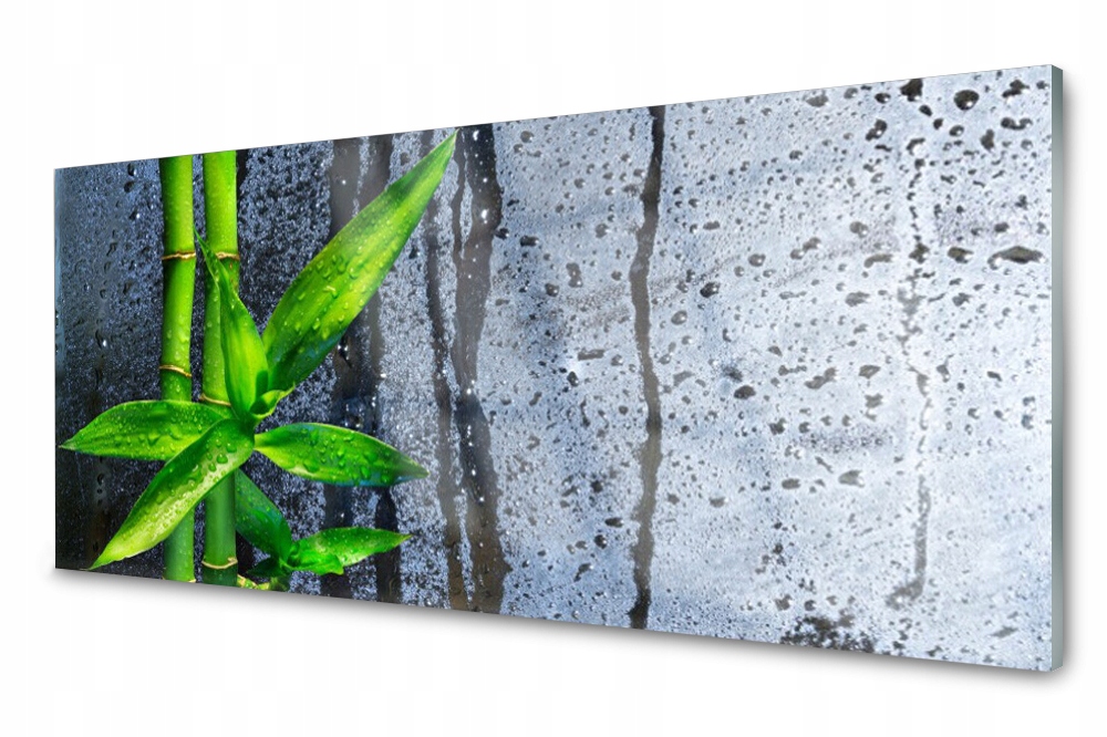 Sklenený panel do kuchyne Bambus List Rastlina 125x50