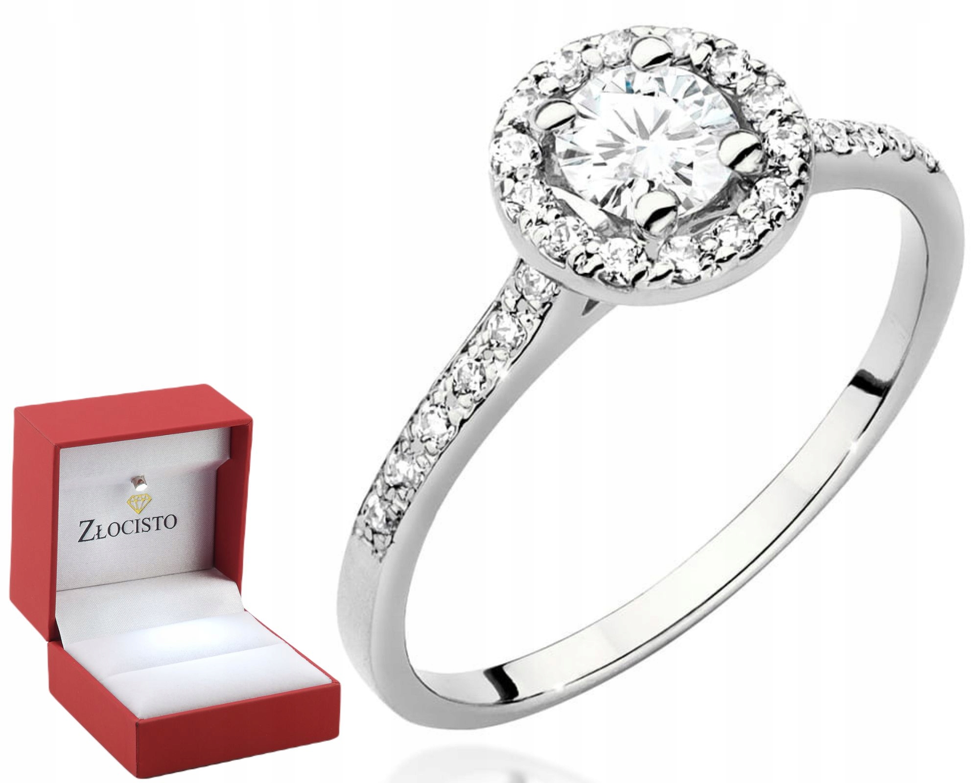 Bílé Zlato Prstýnek S Brilianty Gravírování 585 Bonus Dárek