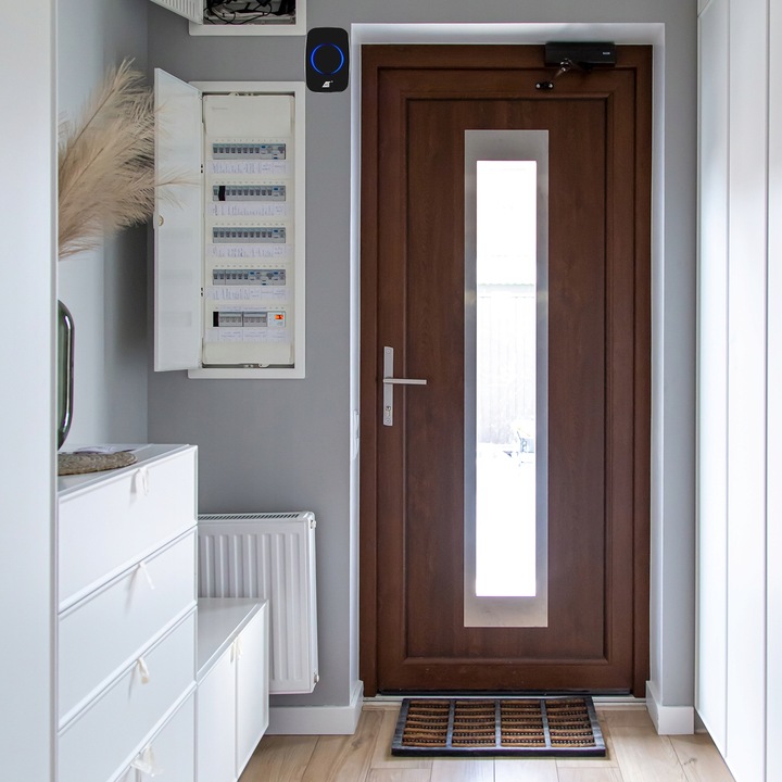 WODOODPORNY DZWONEK BEZPRZEWODOWY DRZWI BATERYJNY NA 60 MELODIA DUŻY ZASIĘG Marka inna