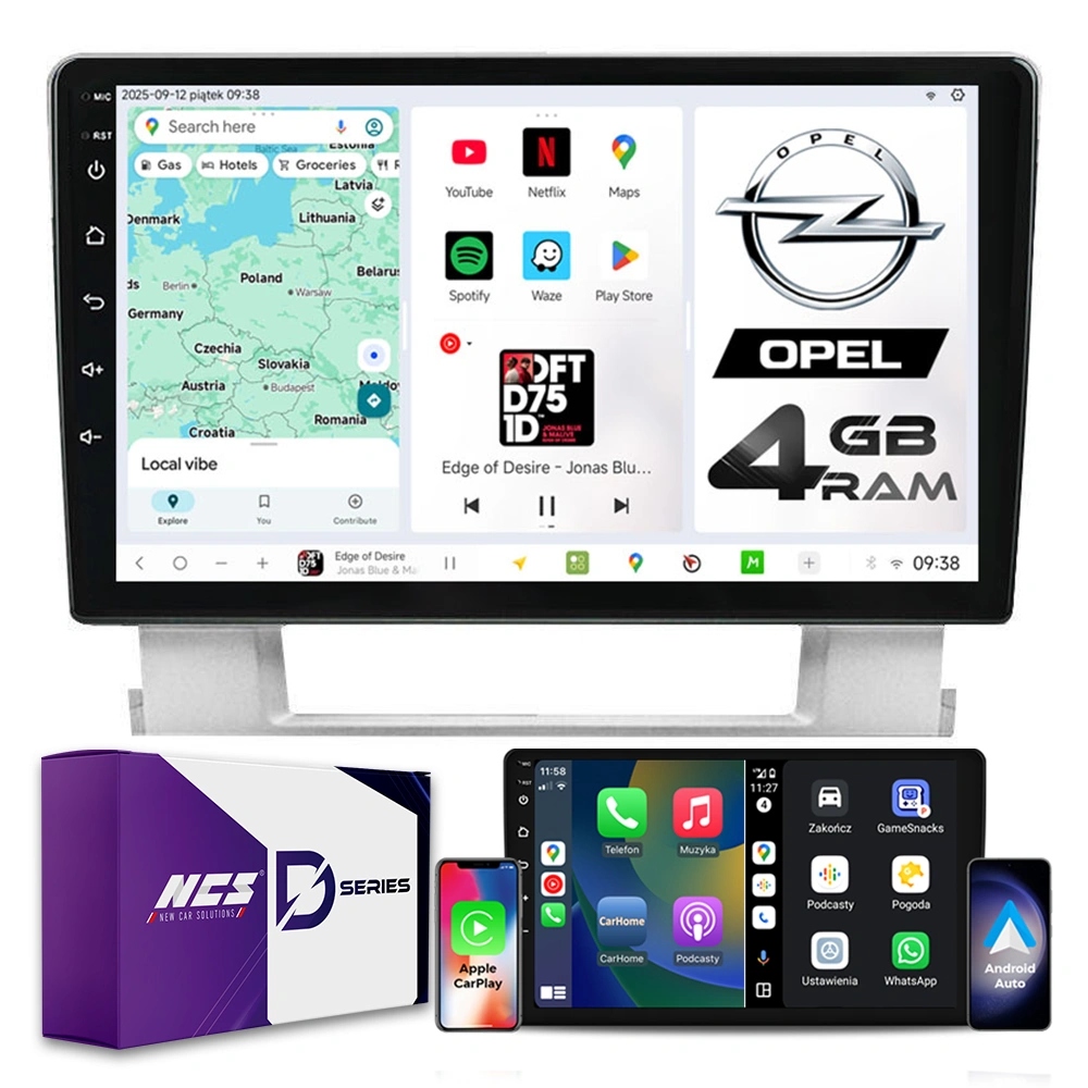 Rádio Navigace Ncs D9 Opel Astra J 2009-2015 Android 4GB Lte 9″