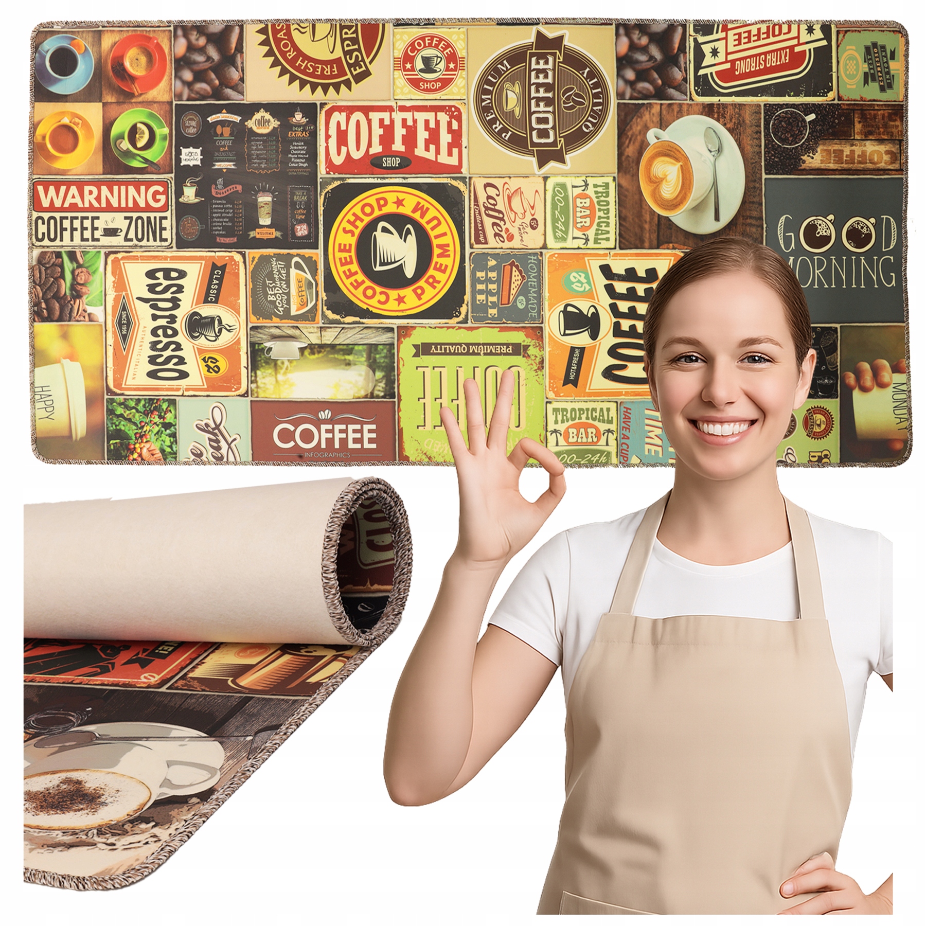 Běhoun vinylový do kuchyně vinylová podlahová rohož koberec voděodolný 180x11