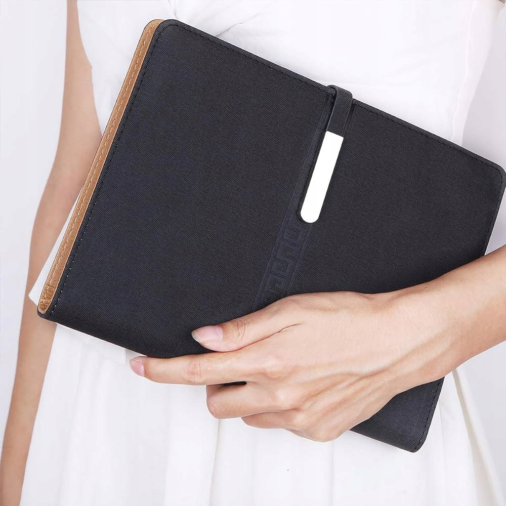 NOTATNIK ORGANIZER A5 SKÓRZANY Z ZAPIĘCIEM CZARNY ELEGANCKI