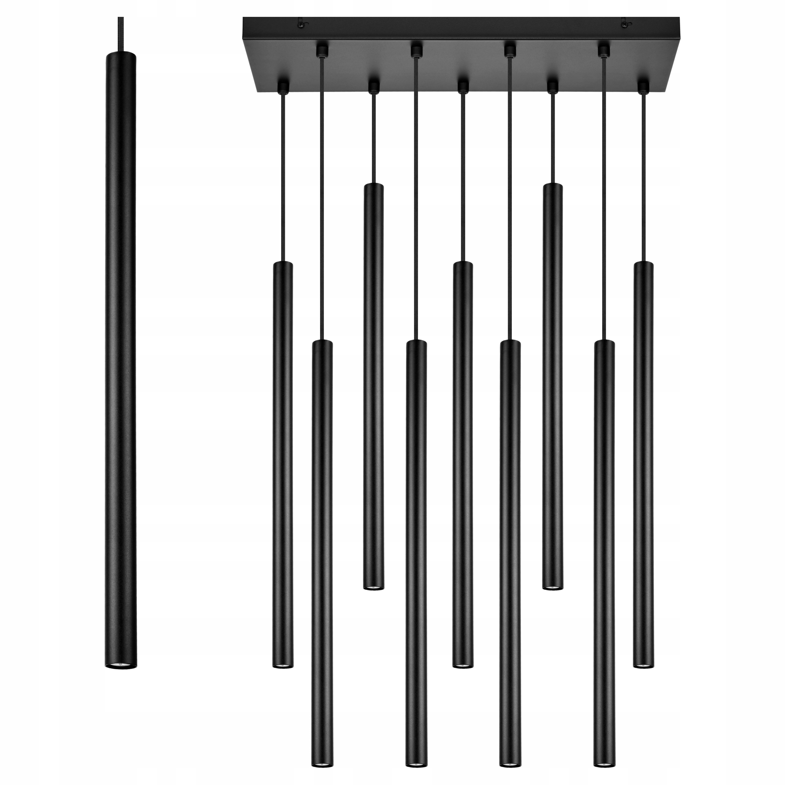 Selene lampa wisząca Led czarna tuby nad stół sufitowa spot reflektor loft