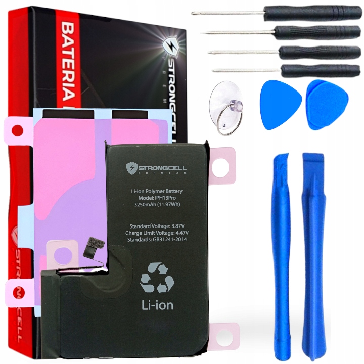 Bateria do iPhone 13 Pro, A2483, A2636, A2638, A2639 Powiększona Strongcell