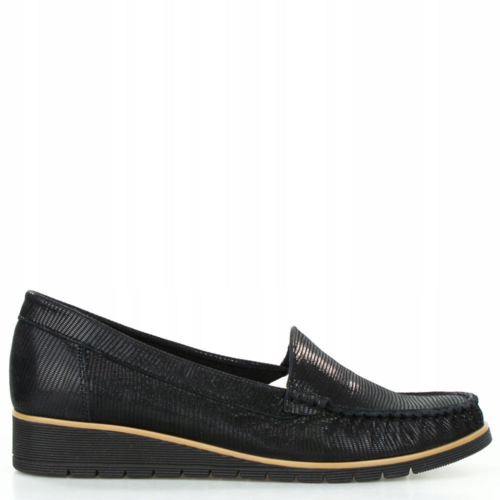 Černé Dámské Lesklé Kožené Mokasíny 39