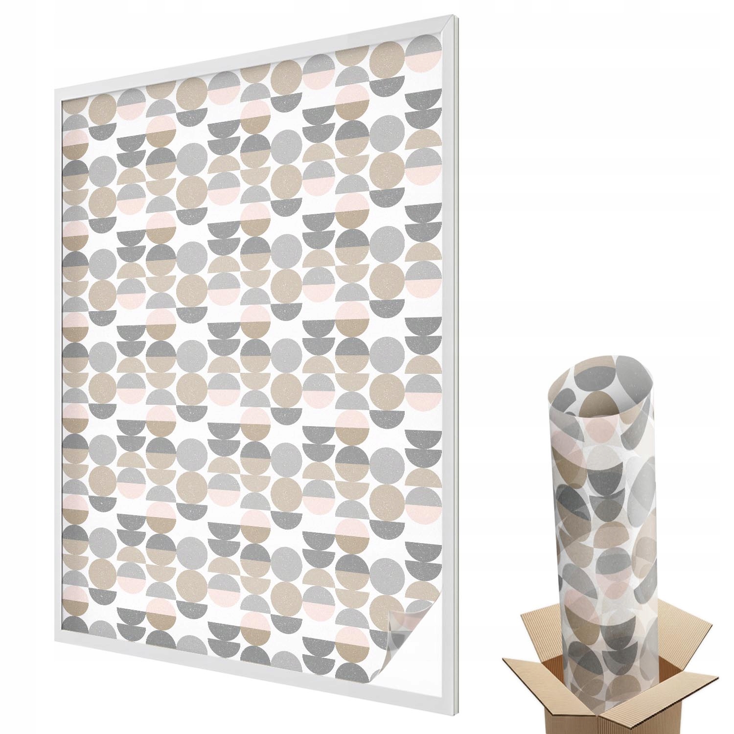 Samolepicí Mléčná dýha na sklo Okno Geometrické vzory 100 x 146 cm
