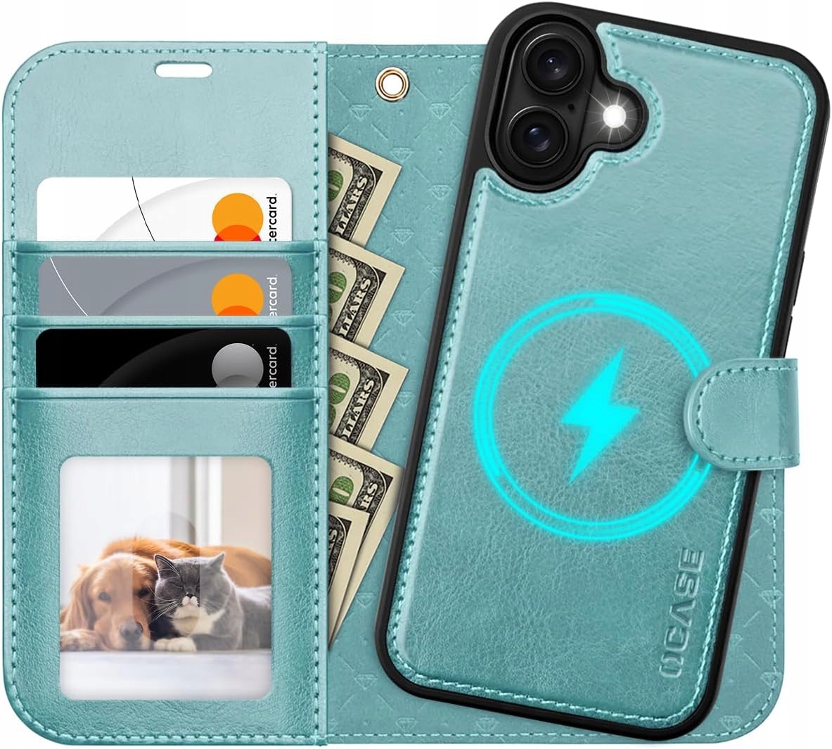 Etui z klapką Pokrowiec MagSafe Ocase do Apple iPhone 16 Morski