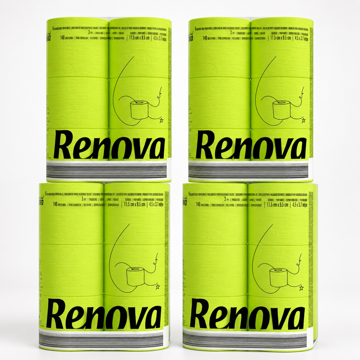 Limetkový toaletní papír Renova, 4 balení