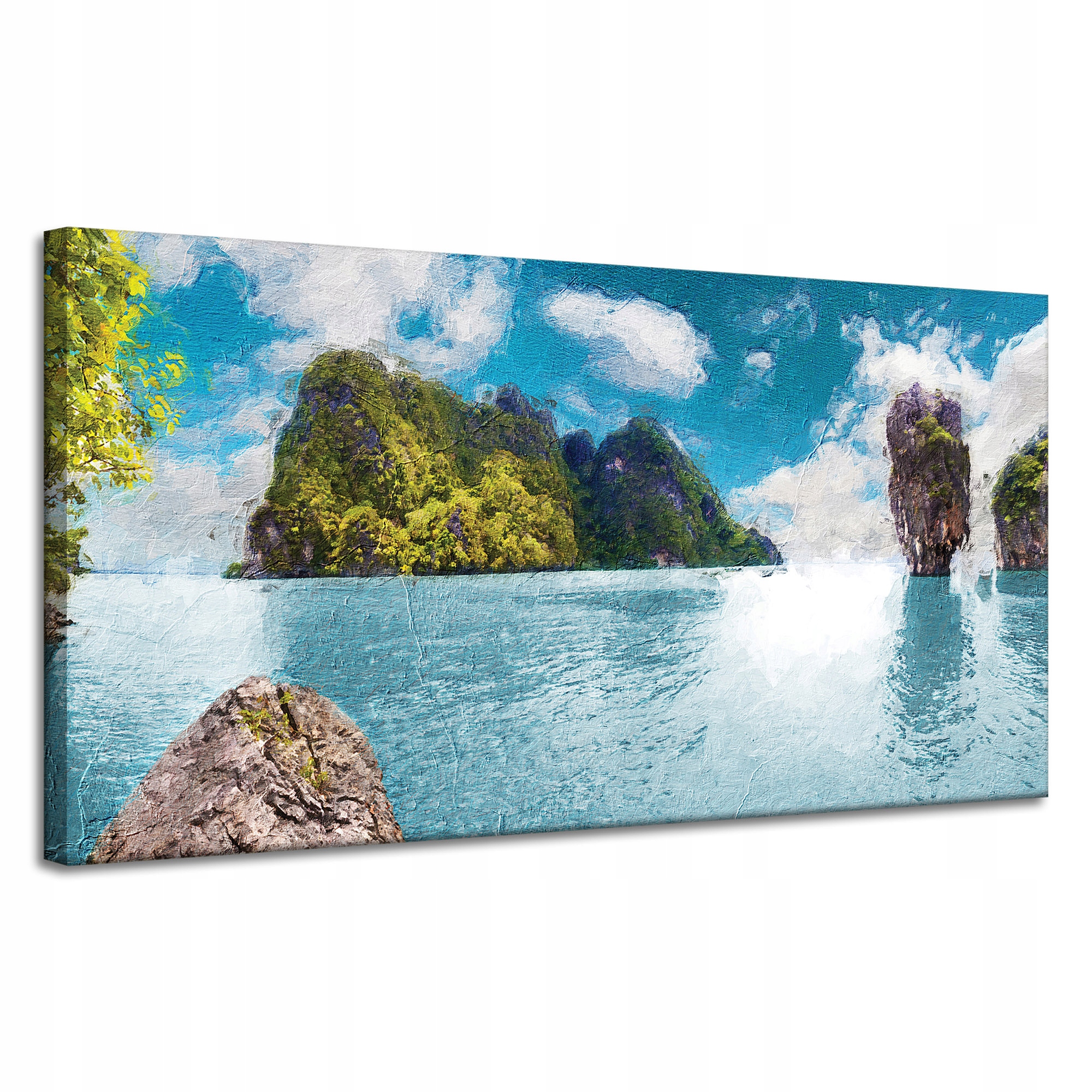 Obraz na plátně Olejomalba Skála Voda Hory 120x60 cm