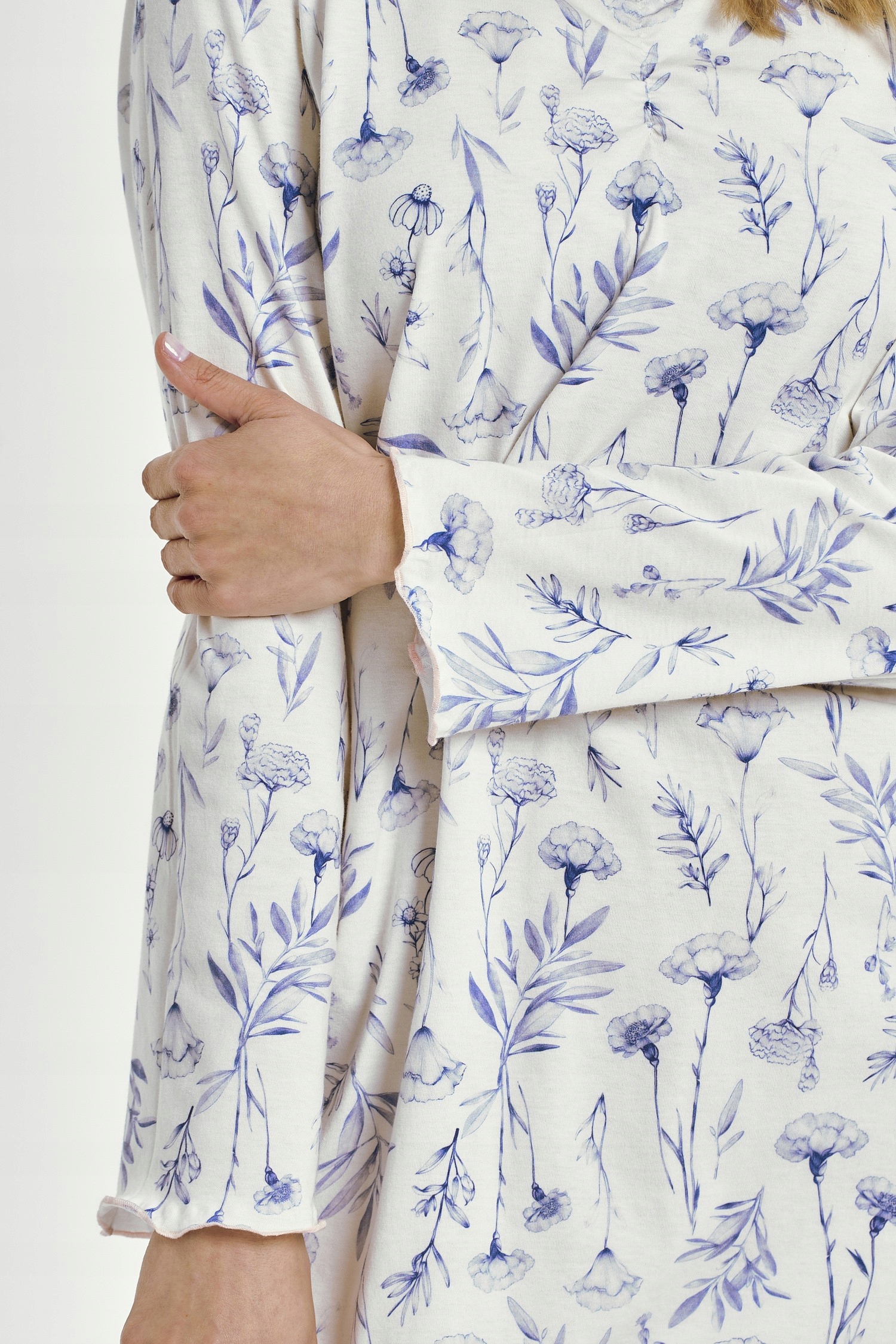 Košile Caroline 3455 Dr L bílá/květiny