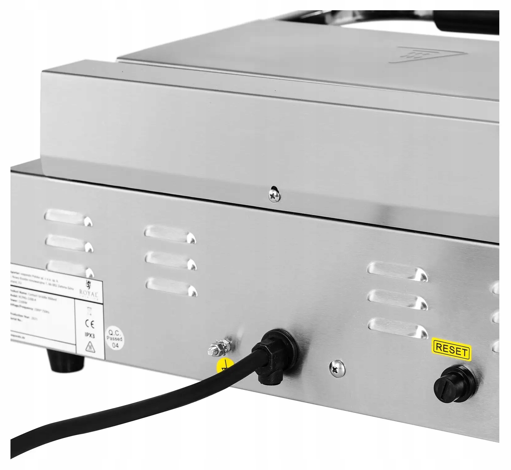 Grill kontaktowy ryflowany 2200W Royal Catering RCPKG-2200-R 10011992