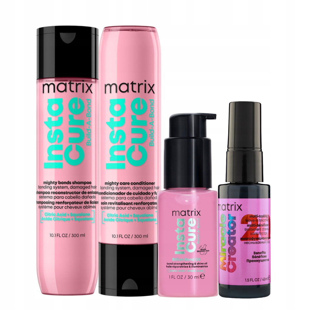 Zestaw Matrix Instacure Build-A-Bond Odbudowujący szampon, odżywka, olejek