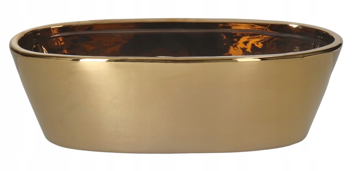 VIRÁGTARTÓ KERÁMIA FEDÉL ARANY MODERN NAGY