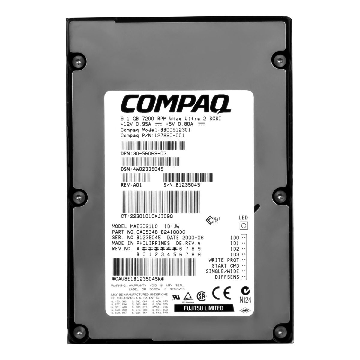 Compaq 127890-001 9.1GB 7.2K Scsi 3.5'' BB00912301