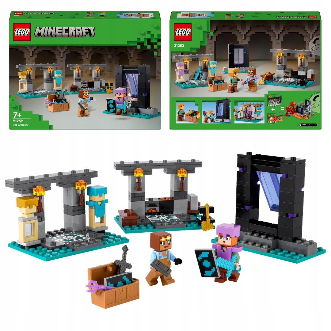 Lego Minecraft 21252 Portálová Zbrojovka Pro Nether Alex A Diamantový Meč