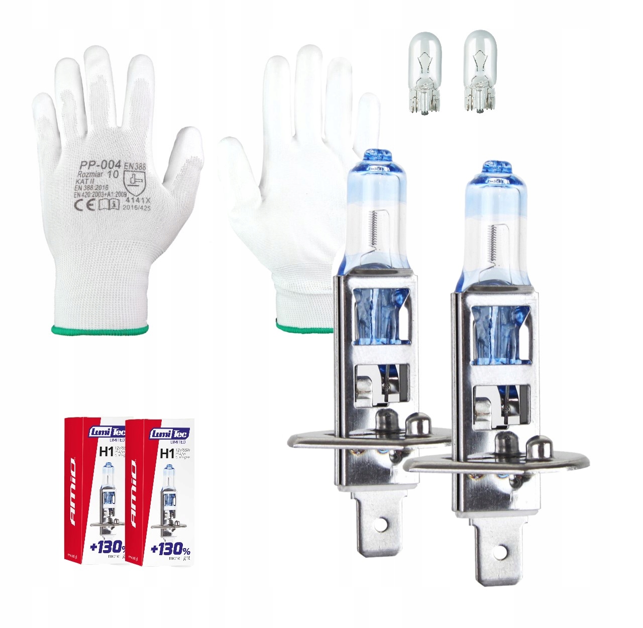 

Żarówki H1 130% 40m Mocne Szkło Kwarcowe Filtr Uv