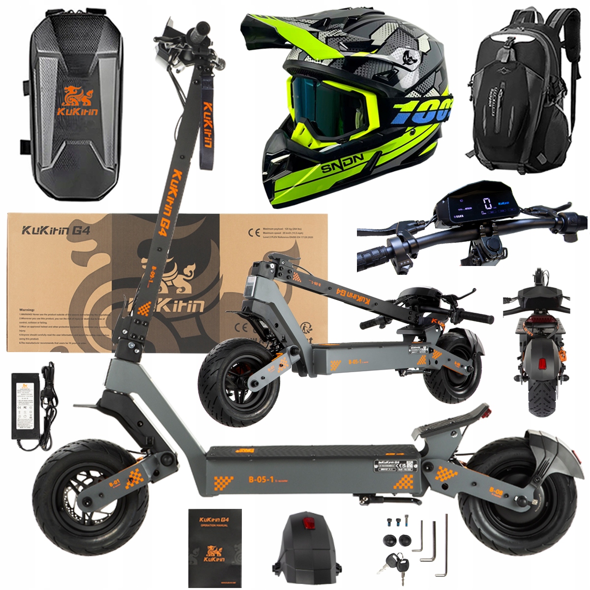 KuKirin G4 Skládací elektrická vozidla 2000W 70KM/H 60V 20Ah 75km Dárek