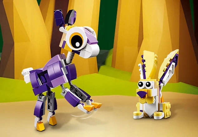 LEGO CREATOR 3w1 31125 Fantastyczne leśne stworzenia Sowa Jeżyk Jelonek Wiek dziecka 7 lat +