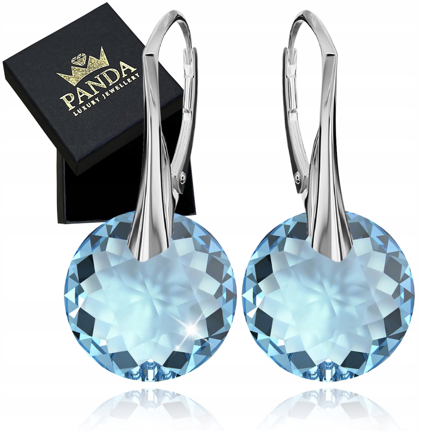 Dámské Stříbrné Náušnice Kruhy s Krystaly Dárek Vánoce 925 Pro Manželku Maminku