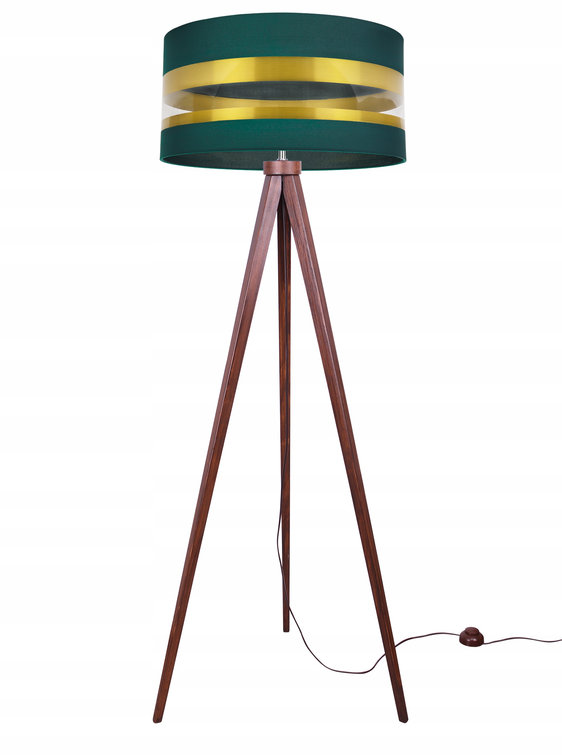 Moderná Stojaca Trojnožková Lampa So Zlatým Led Tienidlom