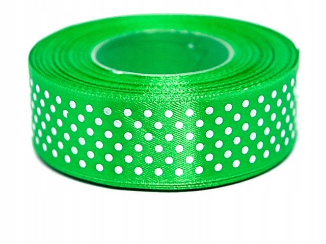 

Tasiemka w Kropki wstążka 25 mm 22 m jasno zielona