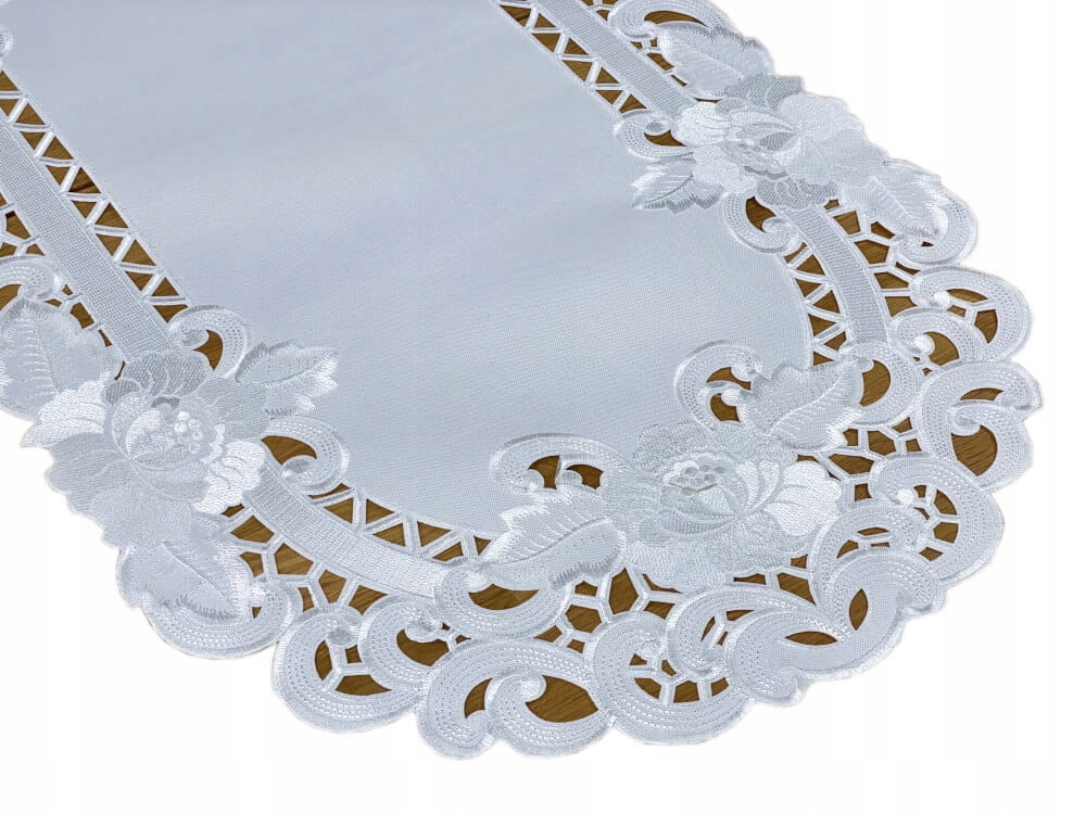 

Bieżnik owalny 50x100 cm Amelia biały