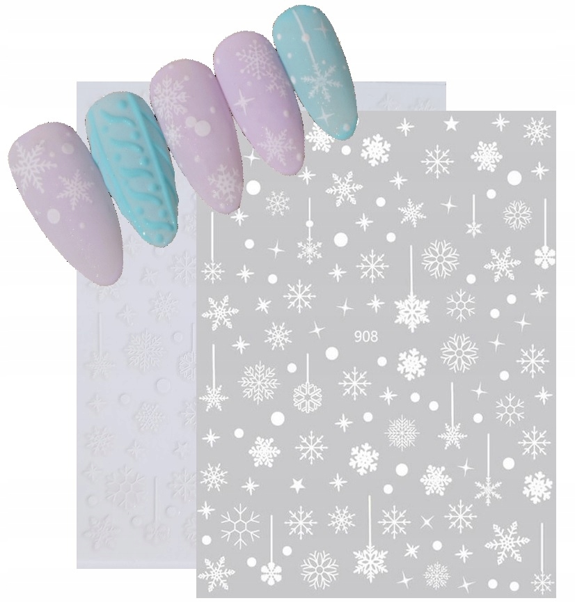 

Naklejki Na Paznokcie 3D świąteczne Śnieżynki E221