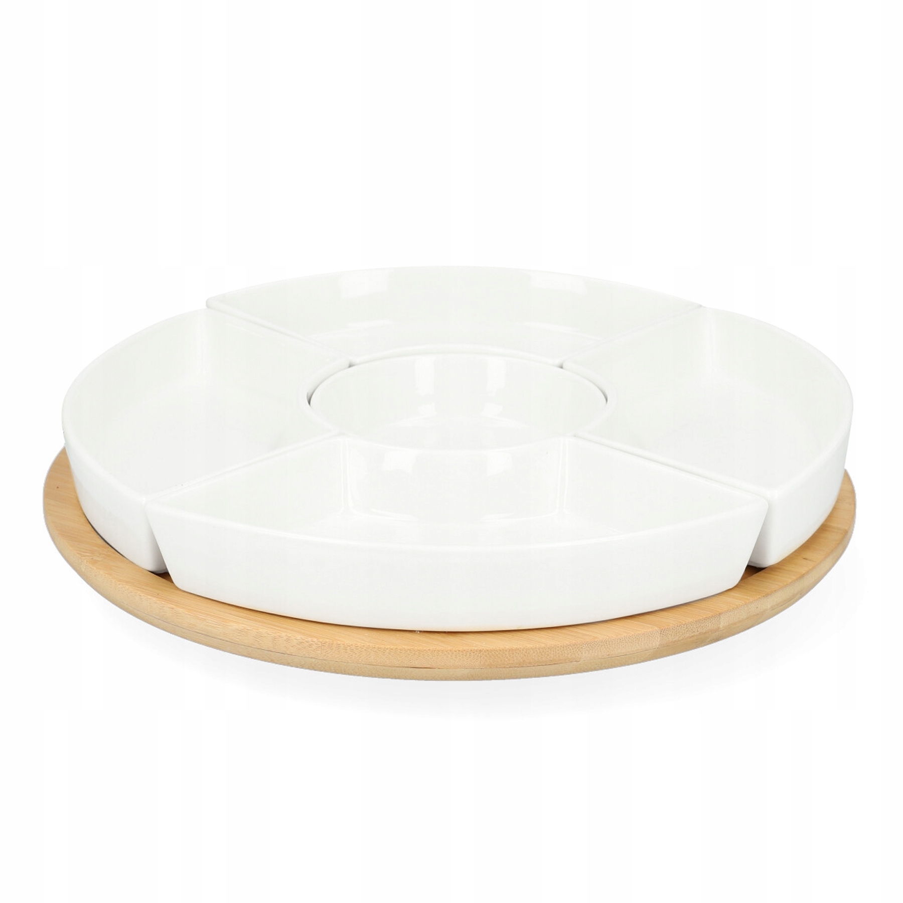 Miska Fincan s bílými miskami a otočným podnosem 30 cm Homla