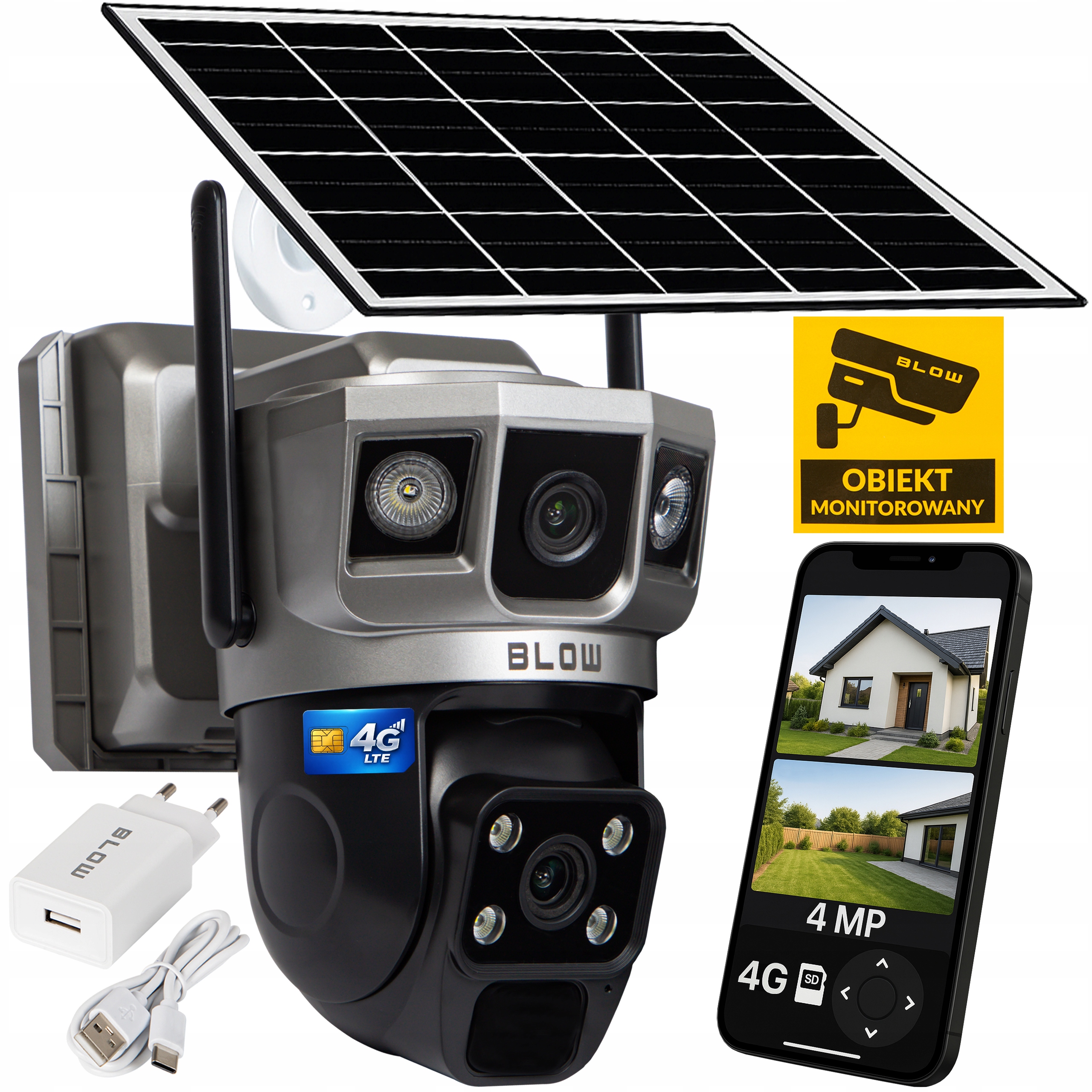 KAMERA IP 4G LTE BLOW H-396 SOLARNA OBROTOWA BEZPRZEWODOWA IP66 PTZ NA SIM