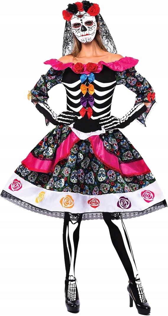 Halloweenský Kostým ke Dni mrtvých pro ženy Kostlivec (s) 17