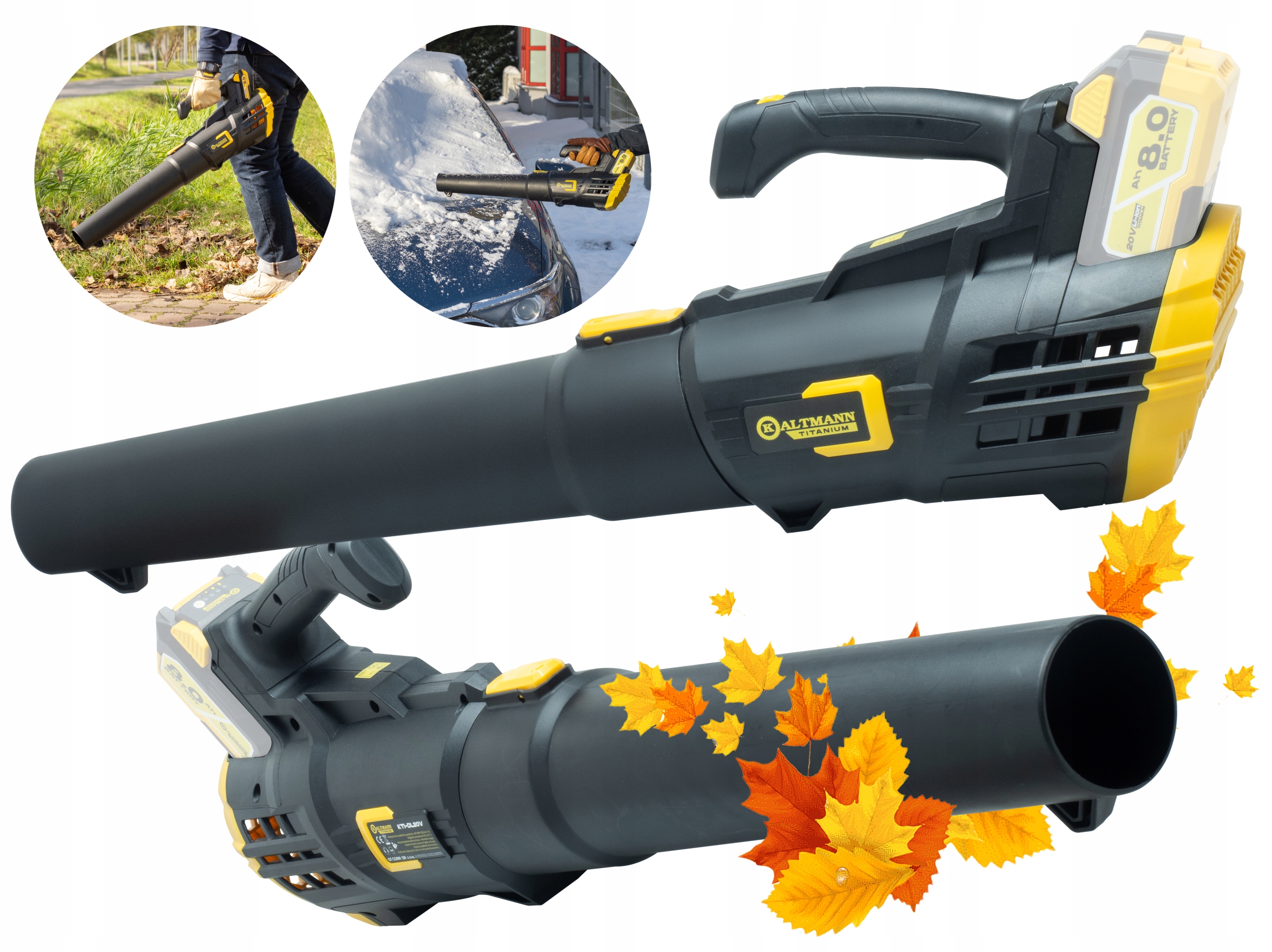 Dmuchawa do liści akumulatorowa Ogrodowa Kaltman 1,2 kg Prędkość 130km/h