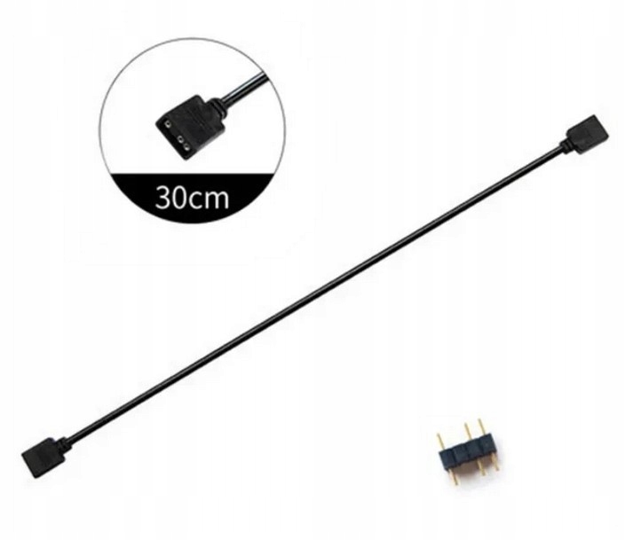 Przedłużacz aRGB 1x1 3pin Komputer Splitter 30cm