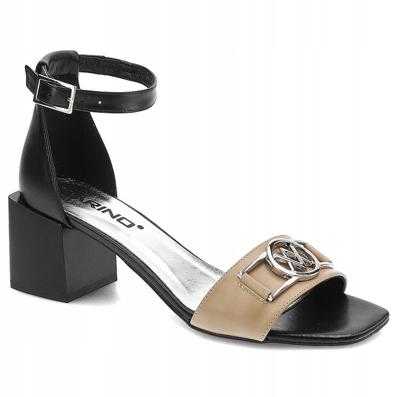 

Czarne Sandały Karino Eleganckie Skórzane Buty