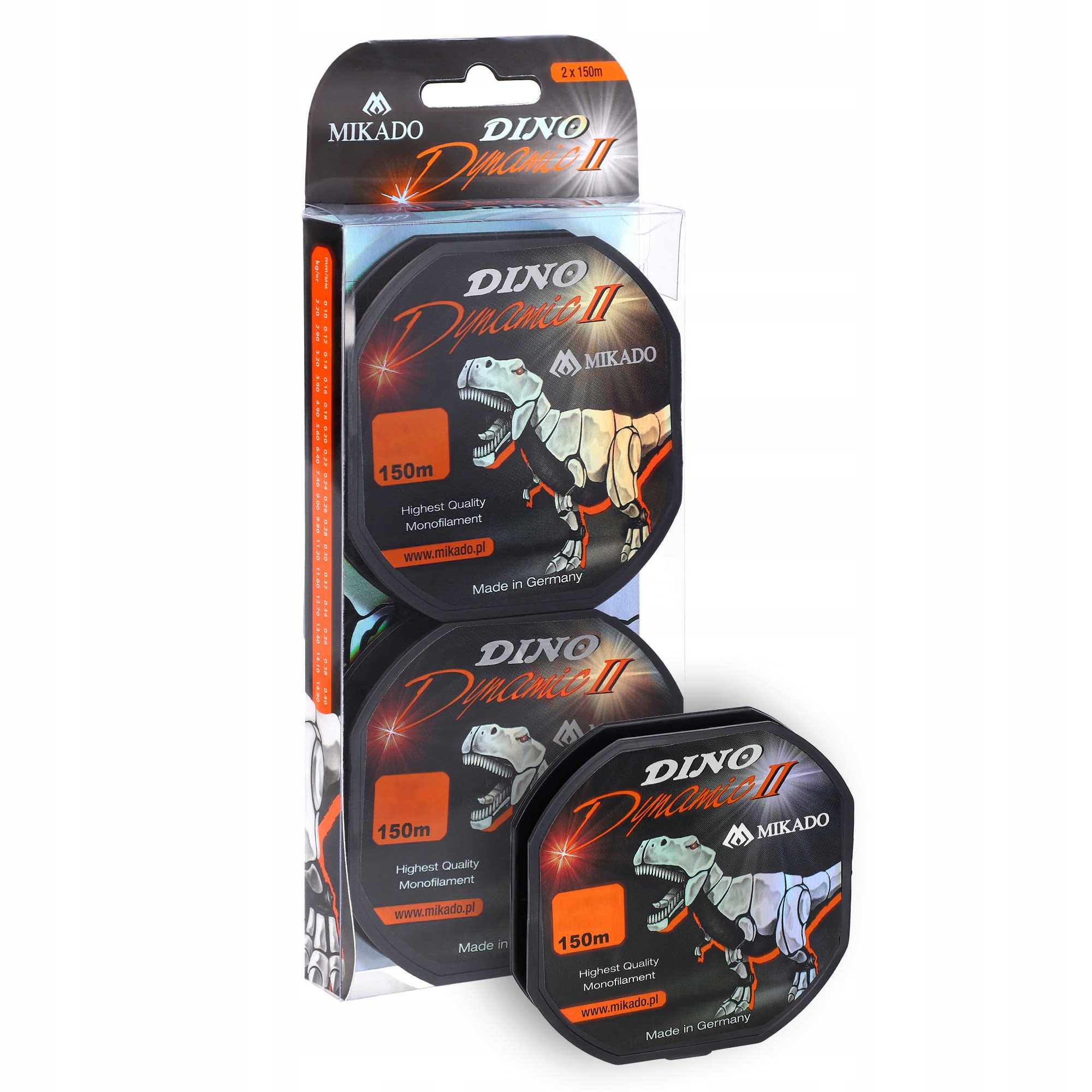 Żyłka Mikado Dino Dynamic 0.22mm/6.40kg 2 x 150m