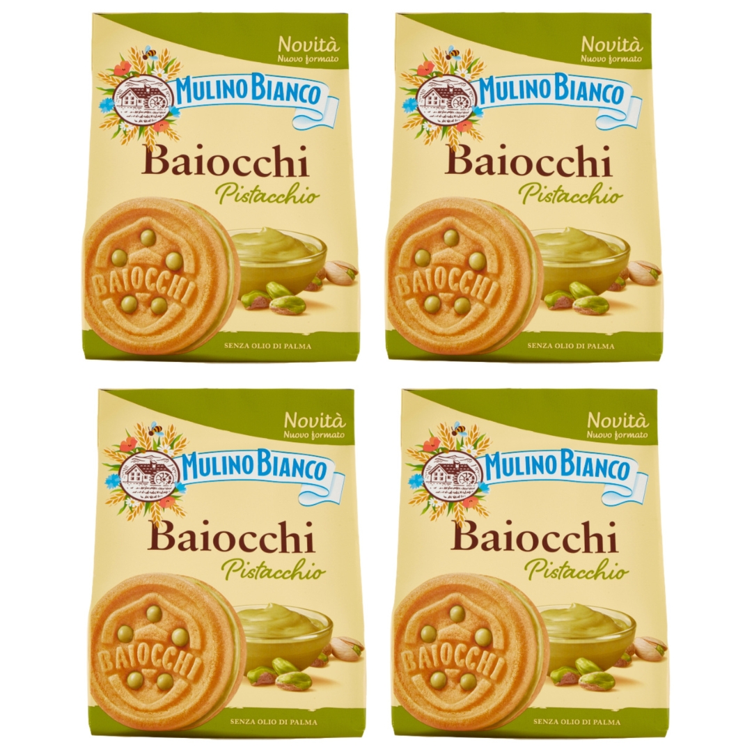 Levně Křehké pistáciové sušenky plněné Baiocchi 240 g Mulino Bianco Italské