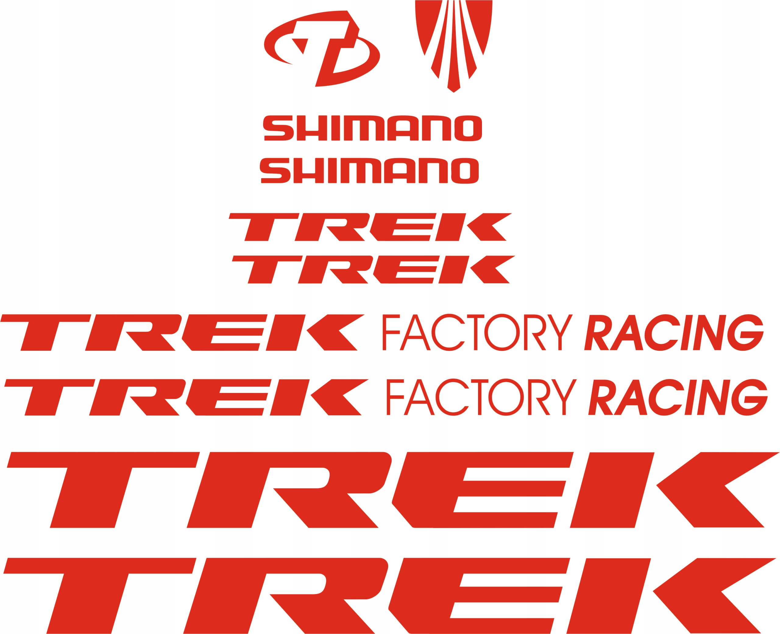 TREK FAKTORY RACING czerwone naklejki na rower 3-9R