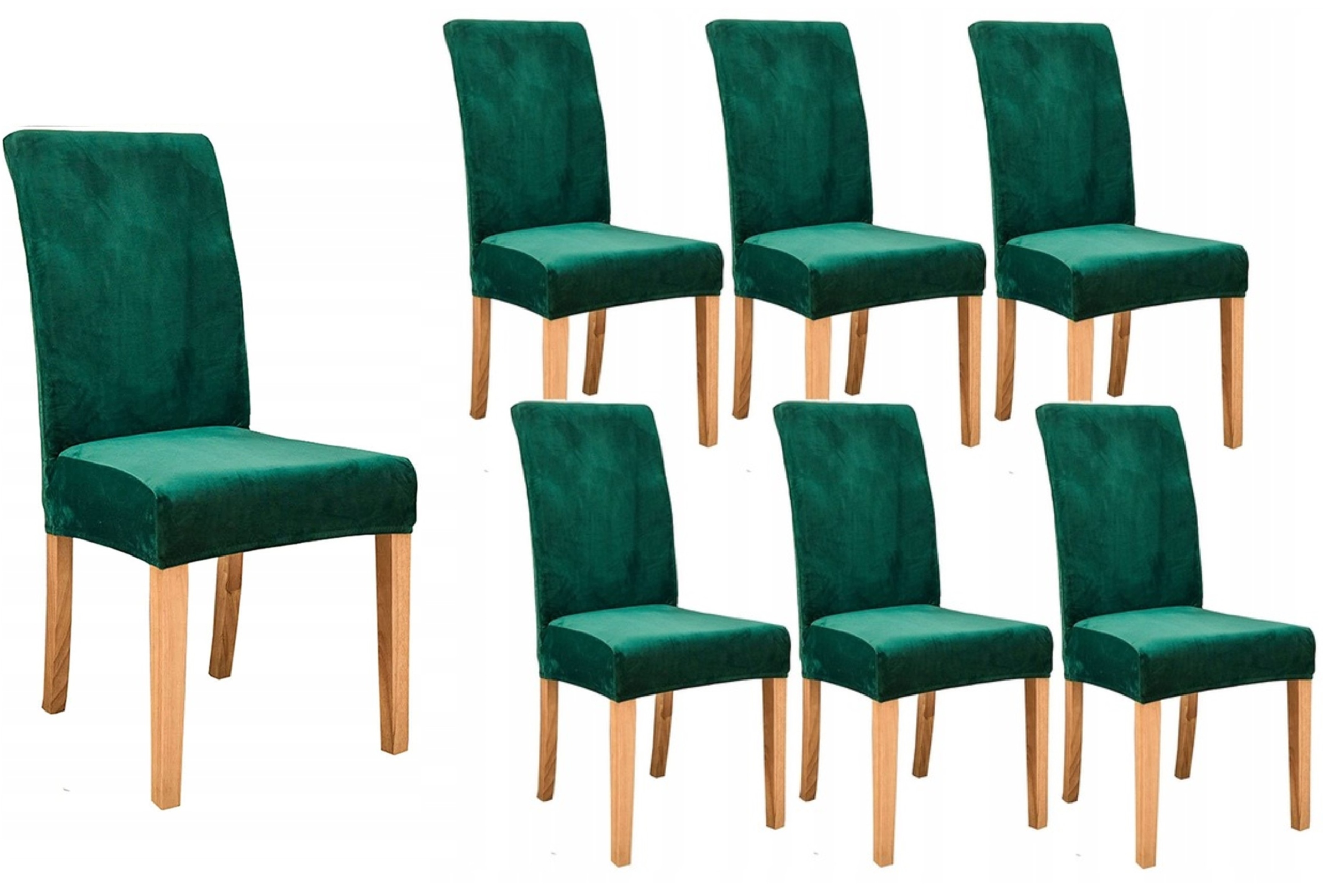 STUHLABDECKUNGEN 6 PCS SAMT SAMT UNIVERSAL FLEXIBLE GRÜN