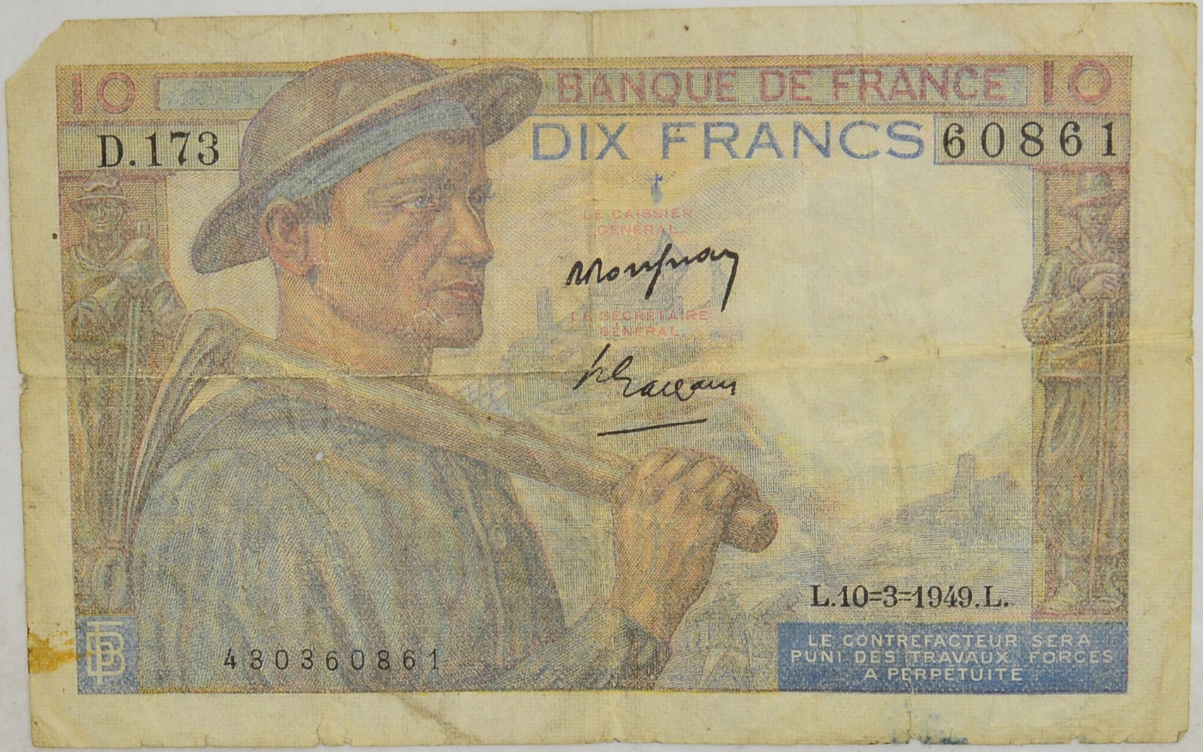 14.Francja, 10 Franków 10.03.1949, P.99.f, St.3
