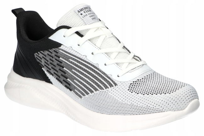 American Club HA69 Lehké Adidasky, Prodyšné Pánské Sportovní Boty, Bílá Barva 44