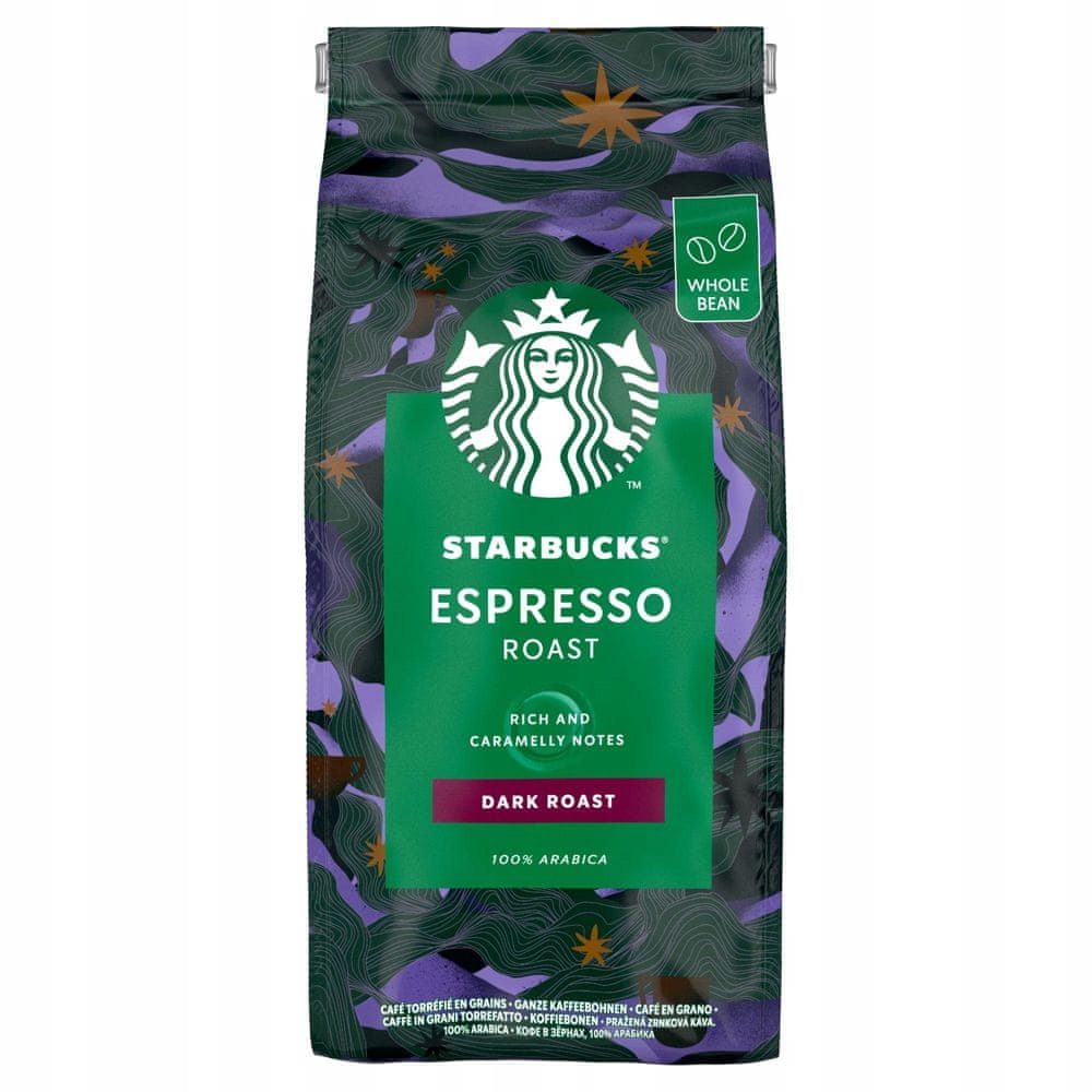 Levně Starbucks Espresso Dark Roast Káva Zrnková 450 g Intenzivní Arabika