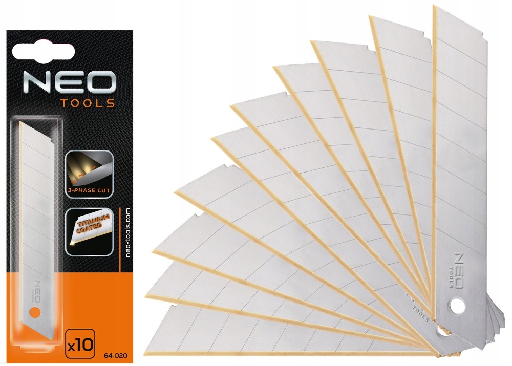 

Neo 64-020 Ostrza Łamane Wymienne tytan 18mm 10szt